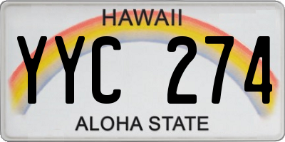 HI license plate YYC274