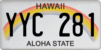 HI license plate YYC281