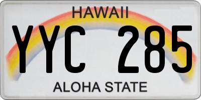 HI license plate YYC285
