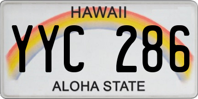 HI license plate YYC286