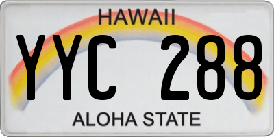 HI license plate YYC288