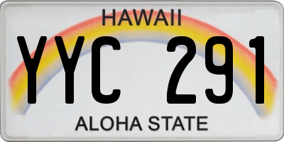HI license plate YYC291