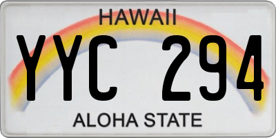 HI license plate YYC294