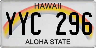 HI license plate YYC296