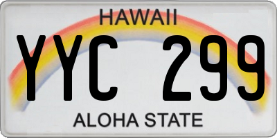 HI license plate YYC299