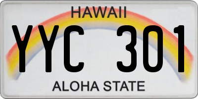 HI license plate YYC301