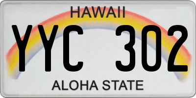 HI license plate YYC302