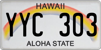 HI license plate YYC303