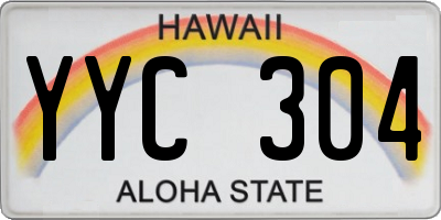 HI license plate YYC304