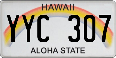 HI license plate YYC307