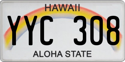 HI license plate YYC308