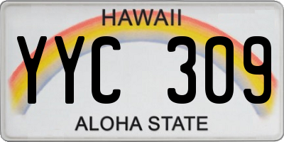 HI license plate YYC309