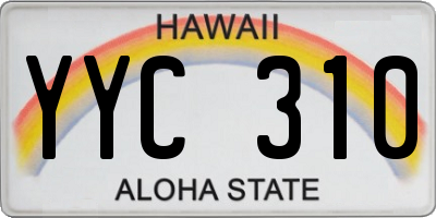HI license plate YYC310