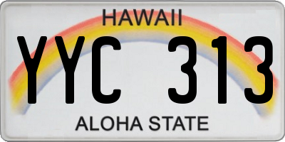 HI license plate YYC313