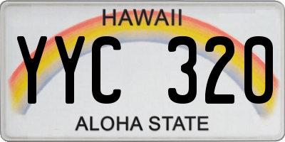 HI license plate YYC320