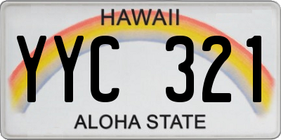 HI license plate YYC321