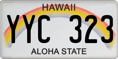 HI license plate YYC323