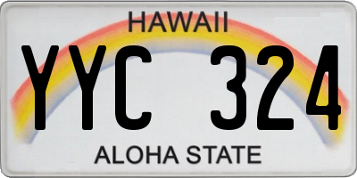 HI license plate YYC324