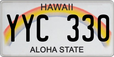 HI license plate YYC330