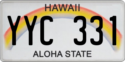HI license plate YYC331