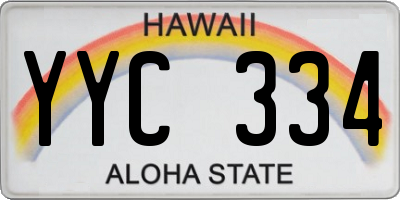 HI license plate YYC334