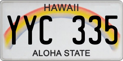 HI license plate YYC335