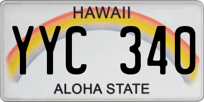 HI license plate YYC340