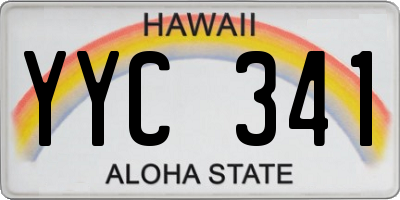 HI license plate YYC341