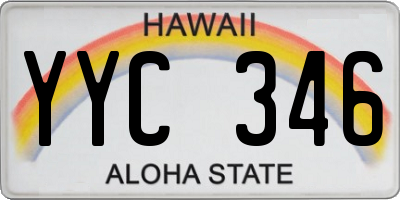 HI license plate YYC346