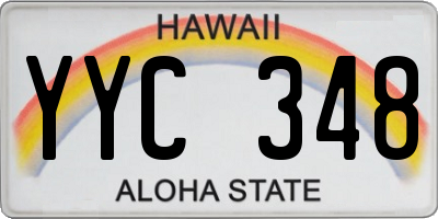 HI license plate YYC348