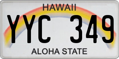 HI license plate YYC349