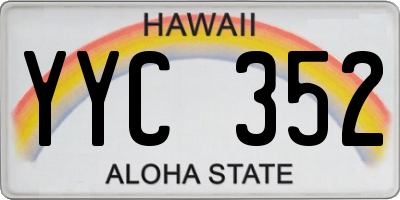 HI license plate YYC352