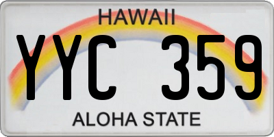 HI license plate YYC359