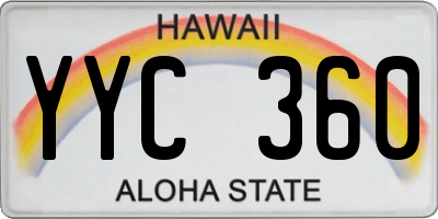 HI license plate YYC360