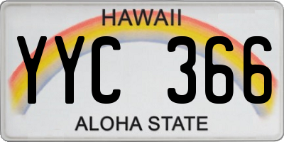 HI license plate YYC366