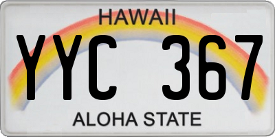 HI license plate YYC367