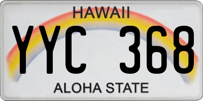 HI license plate YYC368