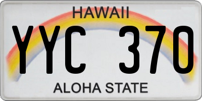 HI license plate YYC370