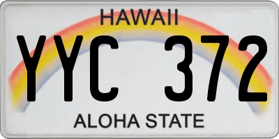 HI license plate YYC372