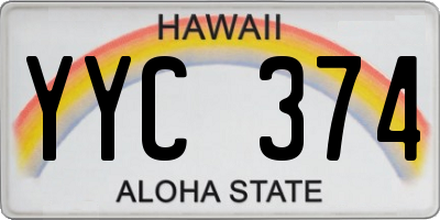 HI license plate YYC374
