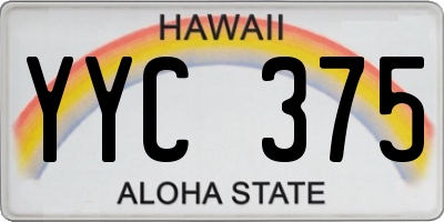 HI license plate YYC375