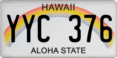 HI license plate YYC376