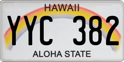 HI license plate YYC382
