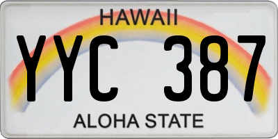 HI license plate YYC387