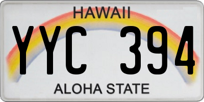 HI license plate YYC394