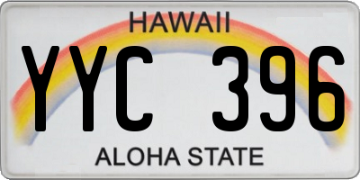 HI license plate YYC396