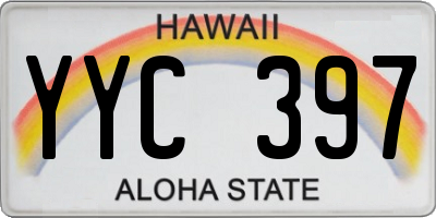 HI license plate YYC397