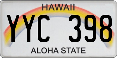 HI license plate YYC398