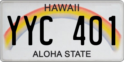 HI license plate YYC401