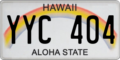 HI license plate YYC404